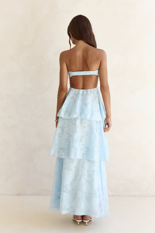 Connaissez Votre Cœur Robe Maxi Sans Bretelles Bleue