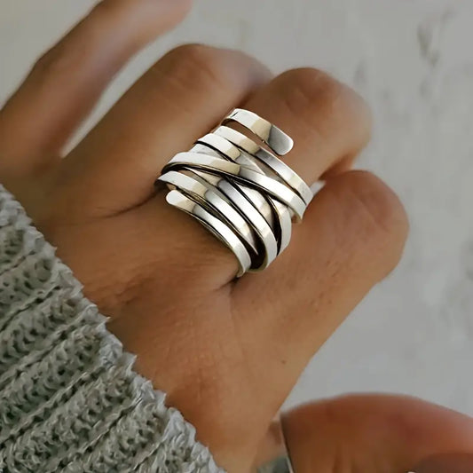 Bliss - Bague vintage en argent épais