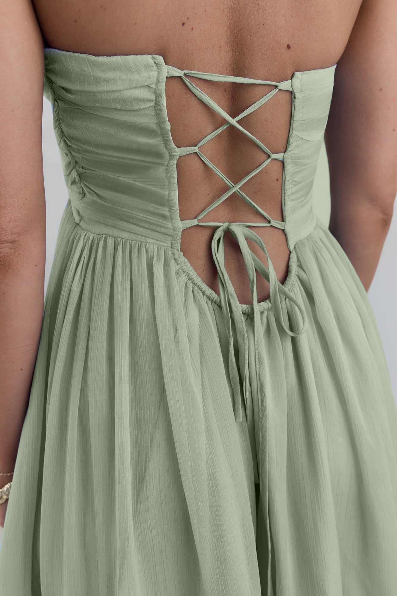 Robe Maxi Sans Manches Style Inoubliable Sauge