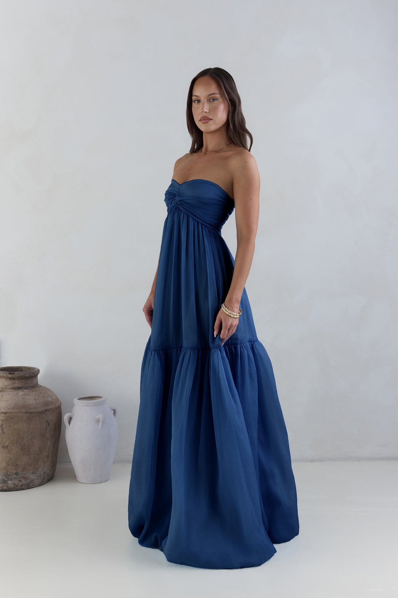 Robe Maxi Sans Bretelles Style Inoubliable Marine