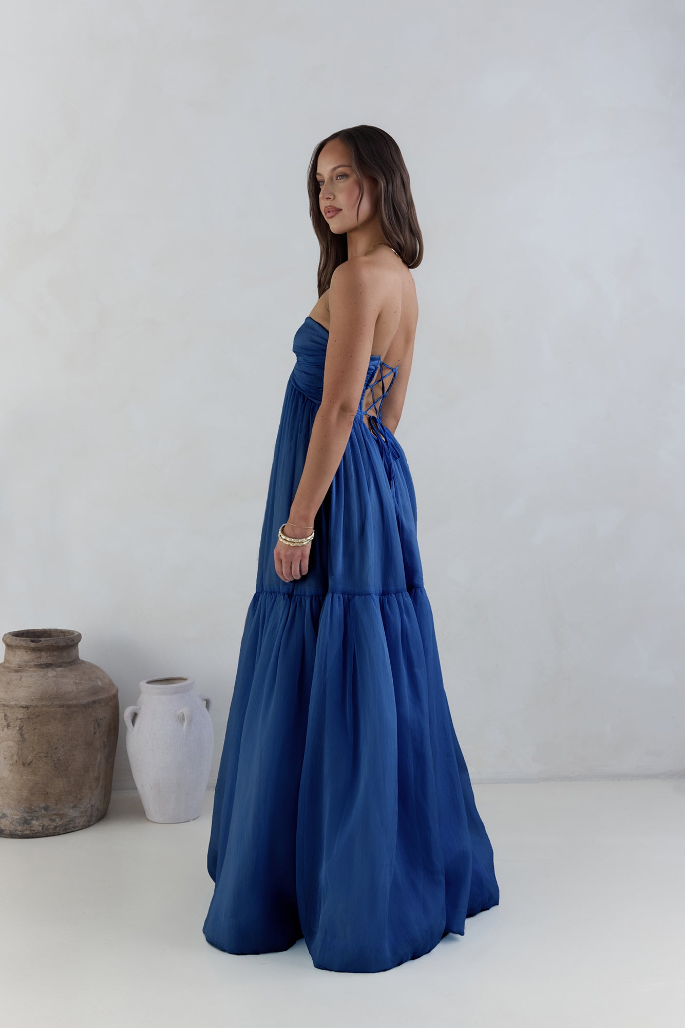Robe Maxi Sans Bretelles Style Inoubliable Marine