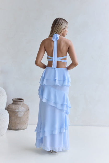 Robe Maxi Halter Path Of Fate Bleue