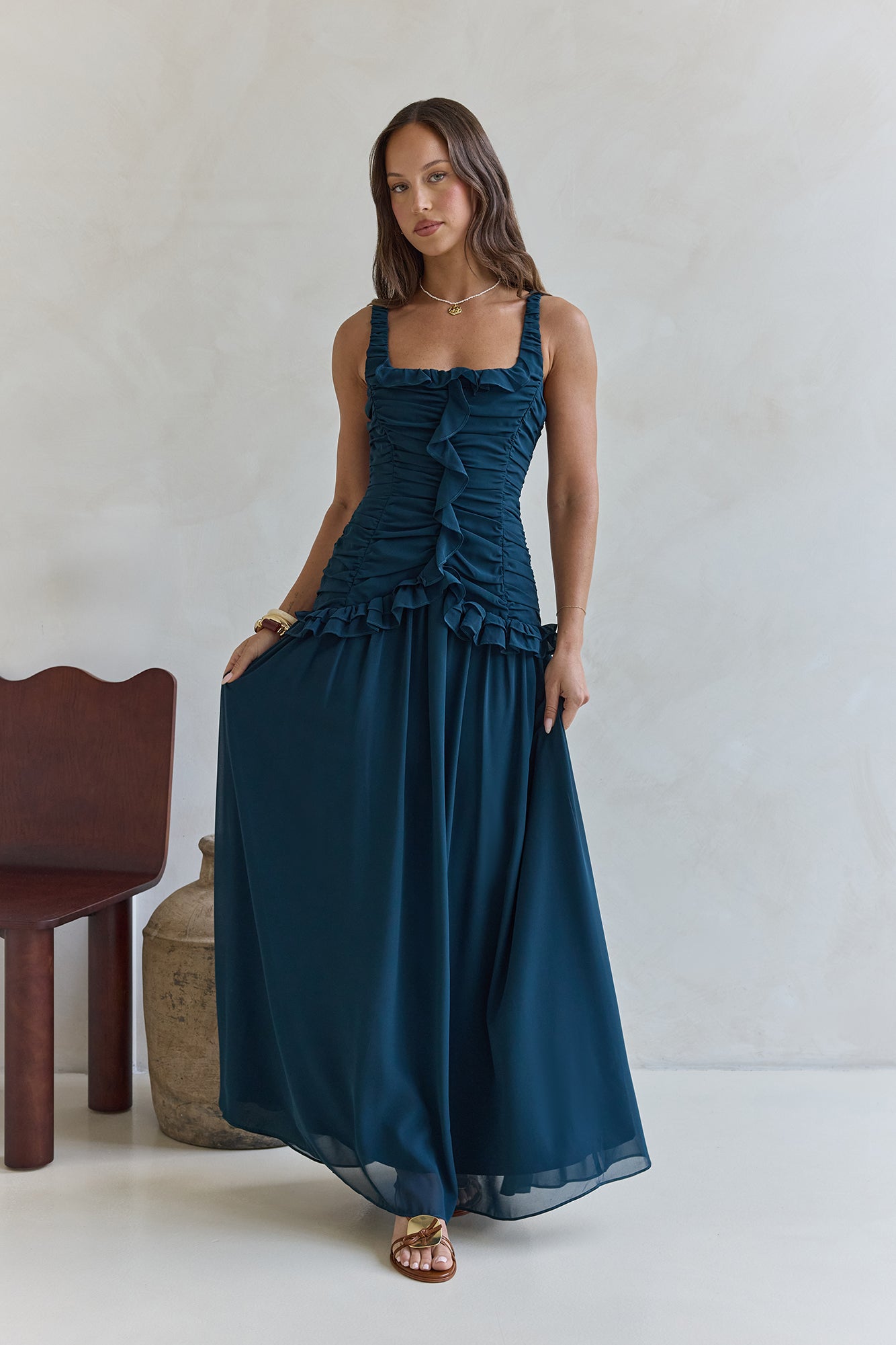 Robe Maxi Luxe Shoreline Verte