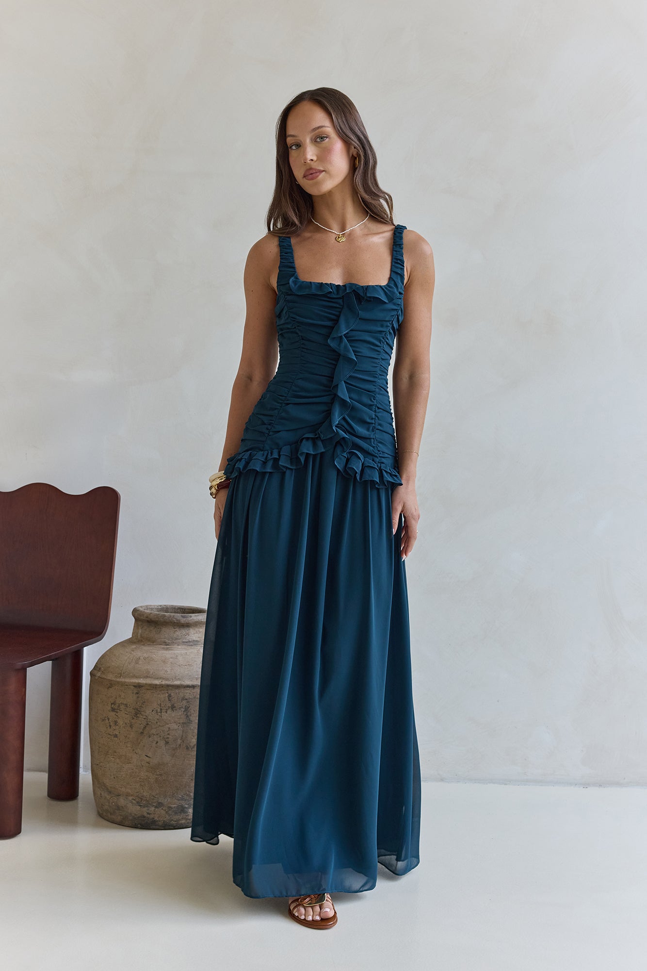 Robe Maxi Luxe Shoreline Verte