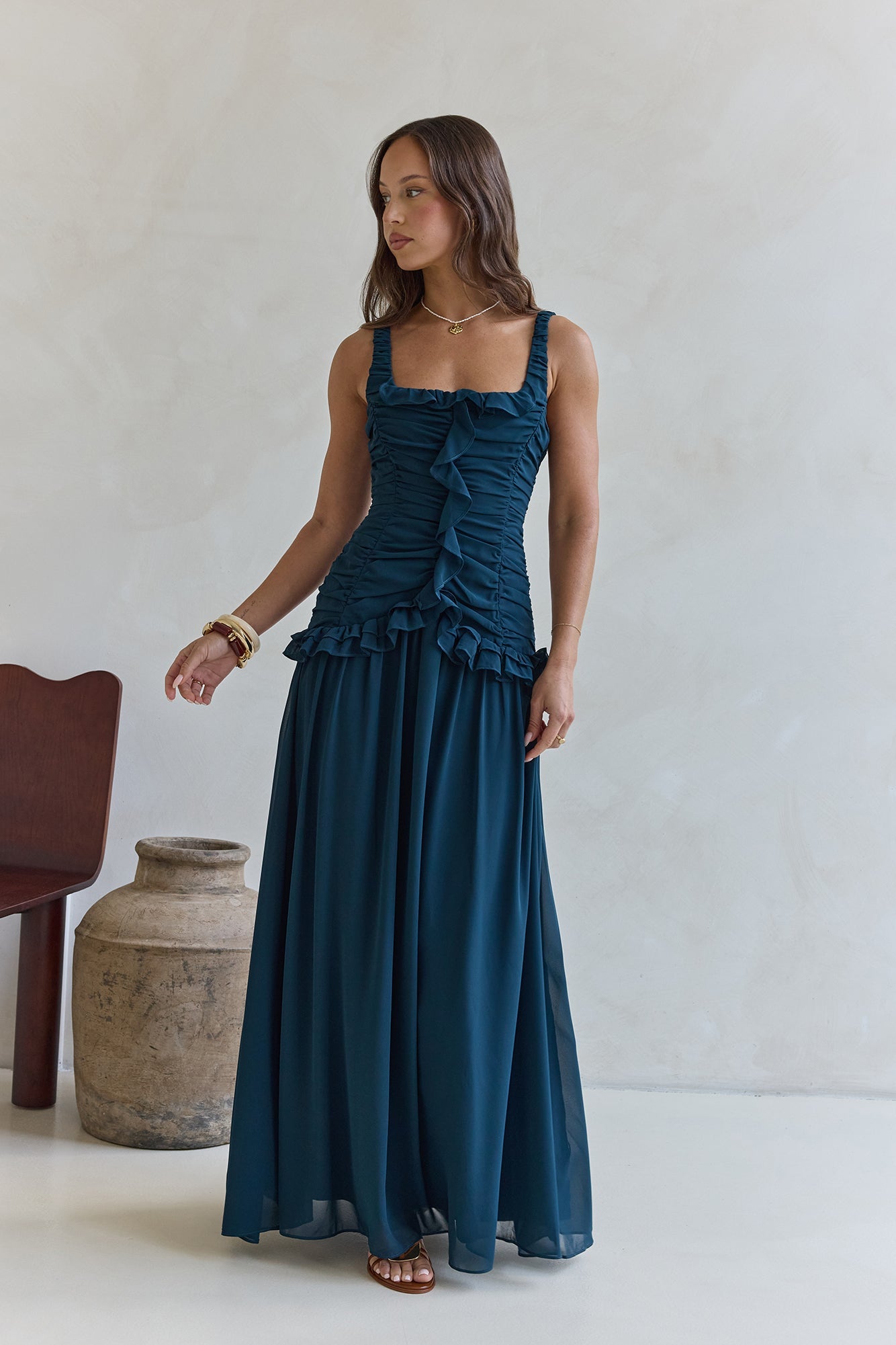 Robe Maxi Luxe Shoreline Verte