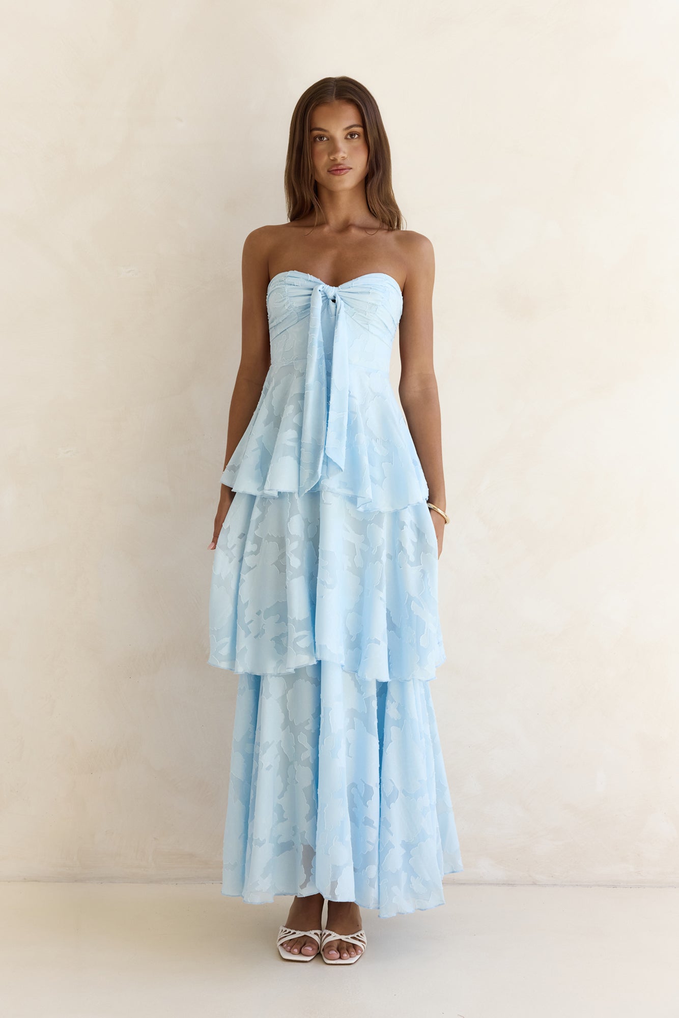 Connaissez Votre Cœur Robe Maxi Sans Bretelles Bleue