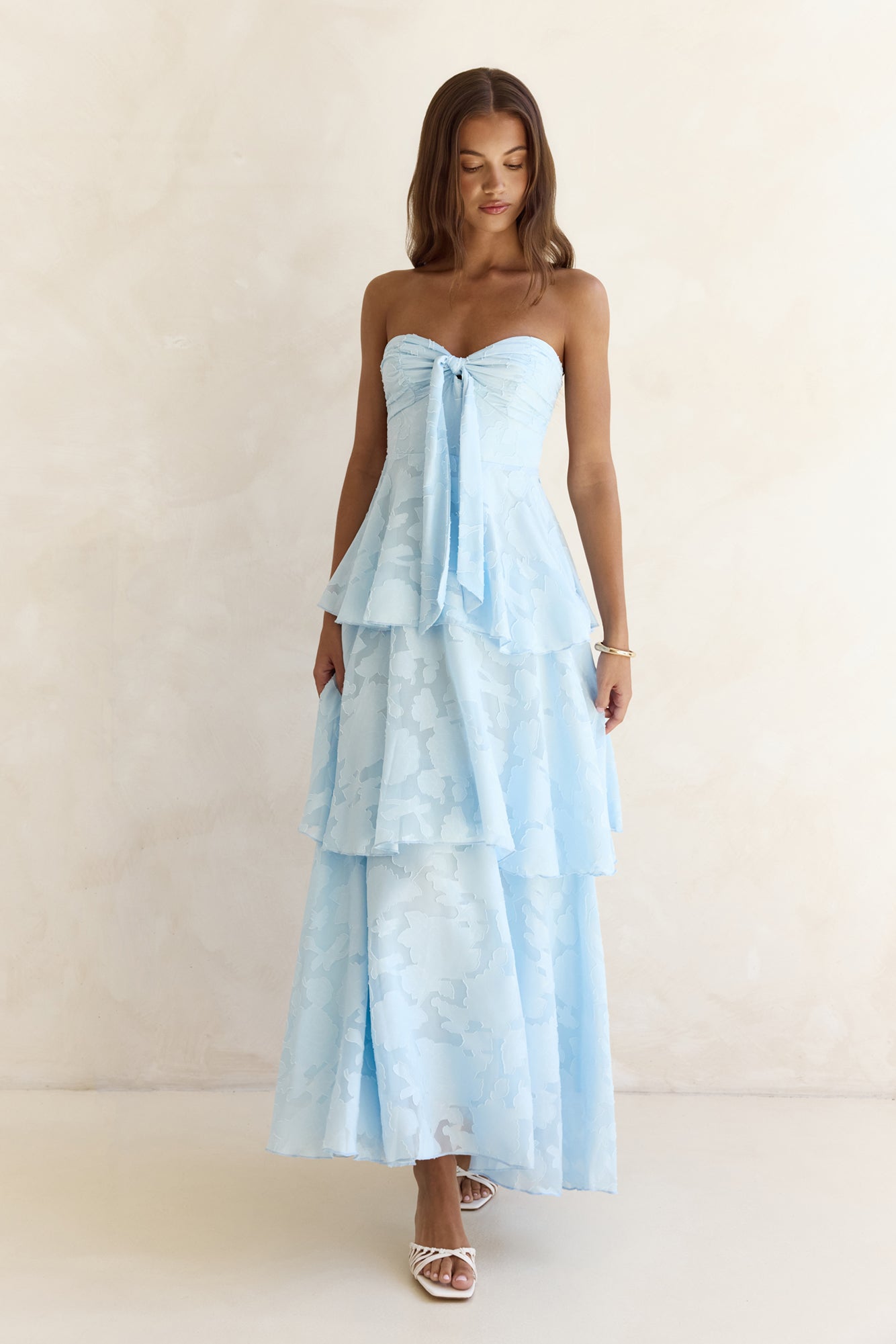 Connaissez Votre Cœur Robe Maxi Sans Bretelles Bleue