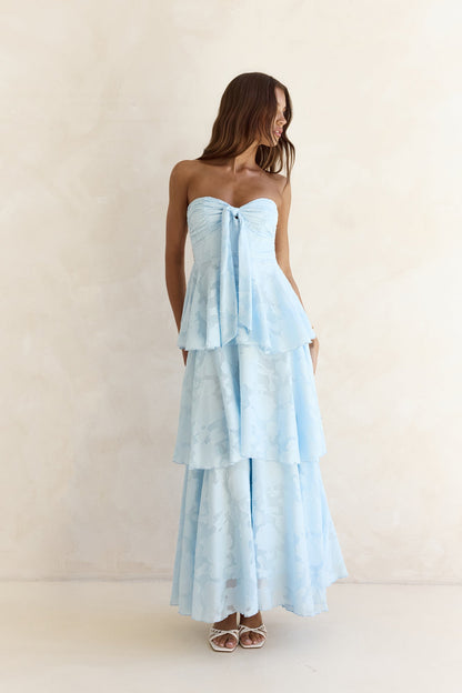 Connaissez Votre Cœur Robe Maxi Sans Bretelles Bleue