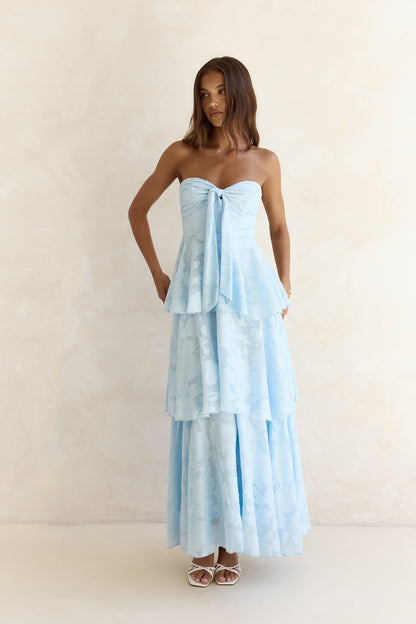 Connaissez Votre Cœur Robe Maxi Sans Bretelles Bleue