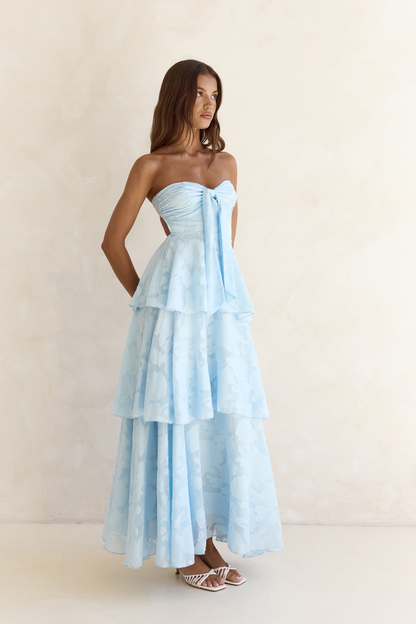 Connaissez Votre Cœur Robe Maxi Sans Bretelles Bleue