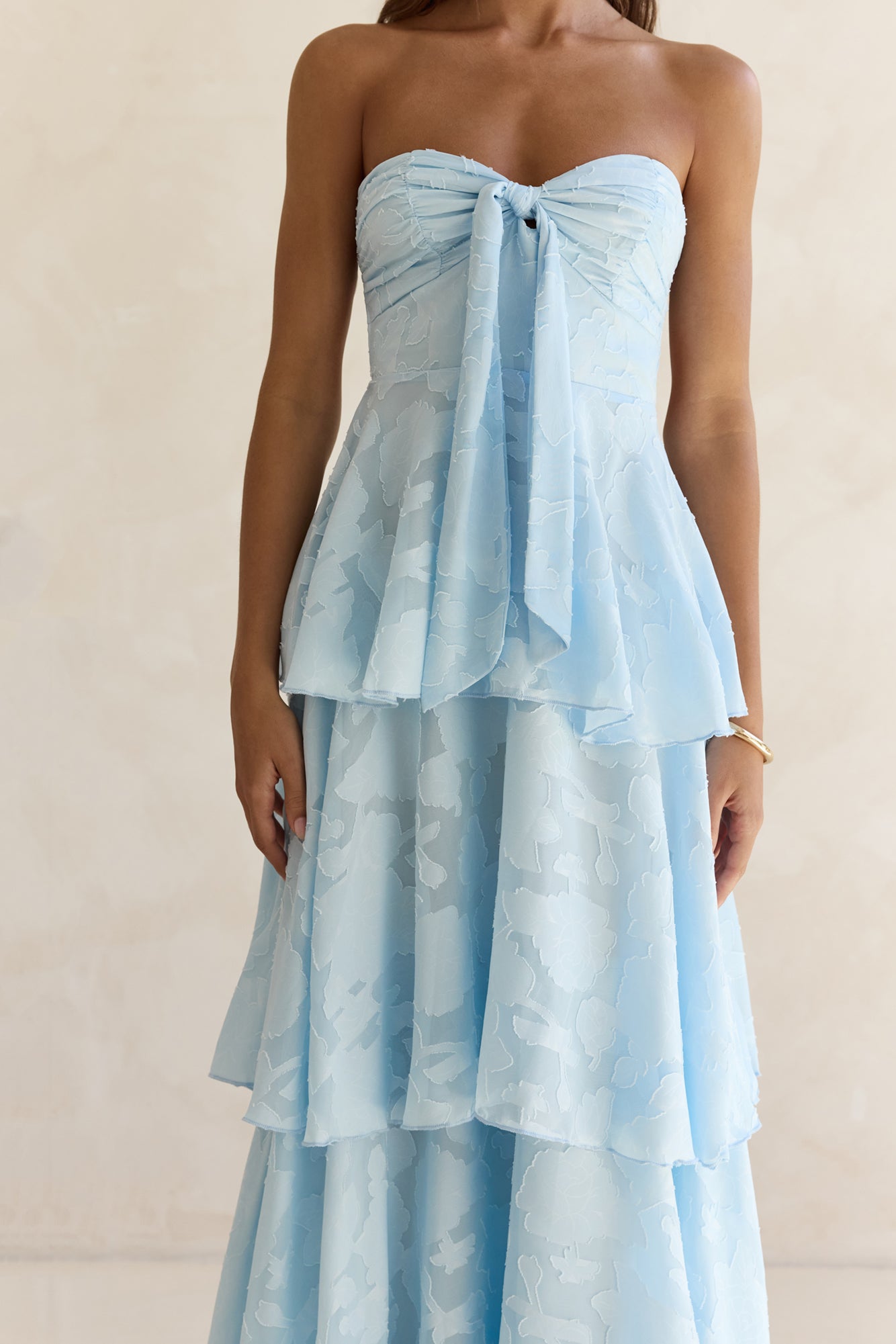 Connaissez Votre Cœur Robe Maxi Sans Bretelles Bleue