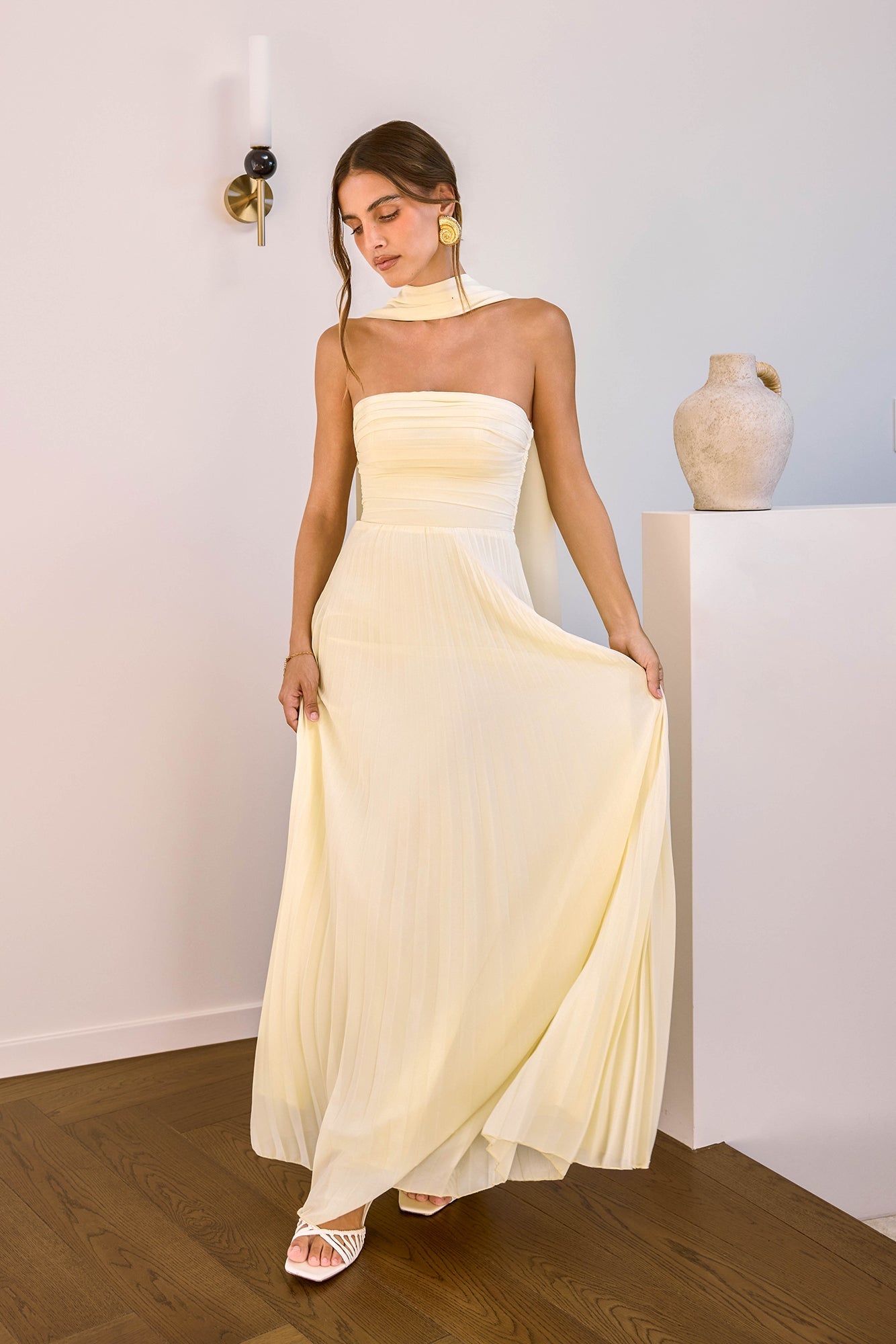 Robe Maxi Sans Bretelles Rosewater Roads Jaune