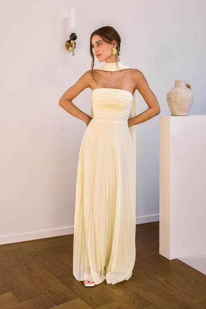Robe Maxi Sans Bretelles Rosewater Roads Jaune