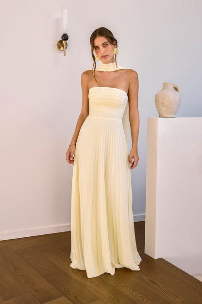 Robe Maxi Sans Bretelles Rosewater Roads Jaune