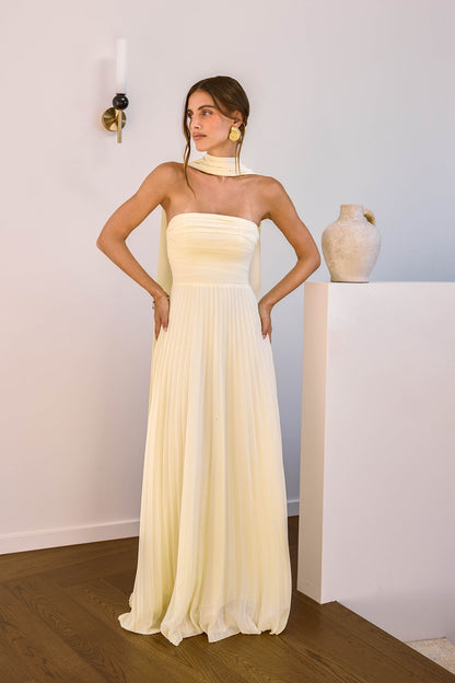Robe Maxi Sans Bretelles Rosewater Roads Jaune