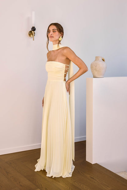 Robe Maxi Sans Bretelles Rosewater Roads Jaune