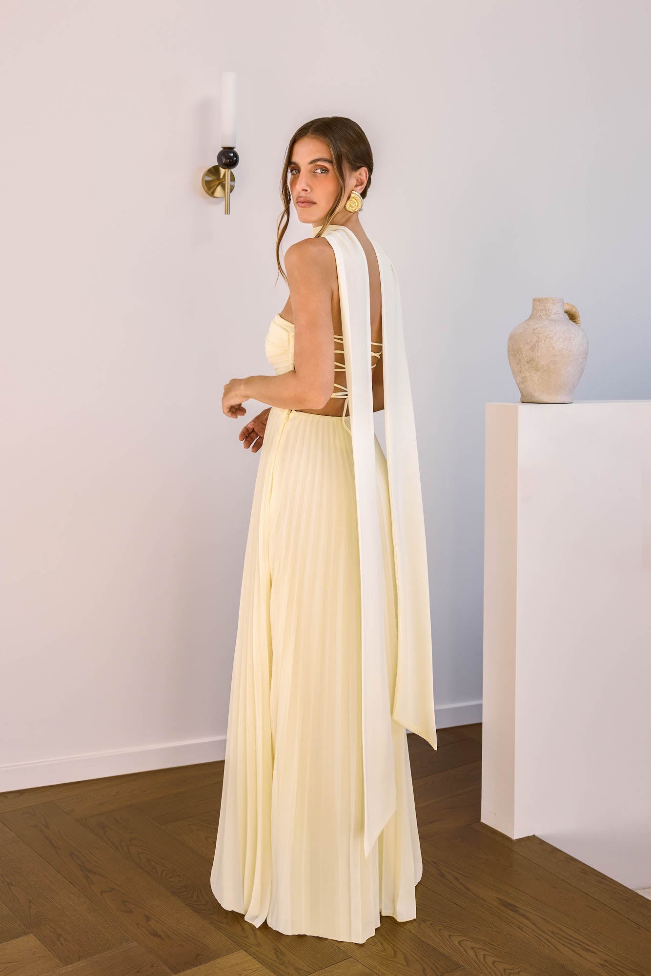 Robe Maxi Sans Bretelles Rosewater Roads Jaune