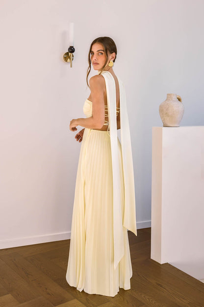 Robe Maxi Sans Bretelles Rosewater Roads Jaune
