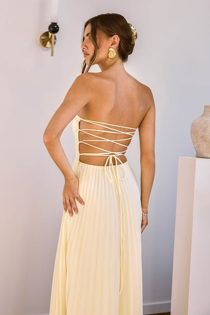 Robe Maxi Sans Bretelles Rosewater Roads Jaune