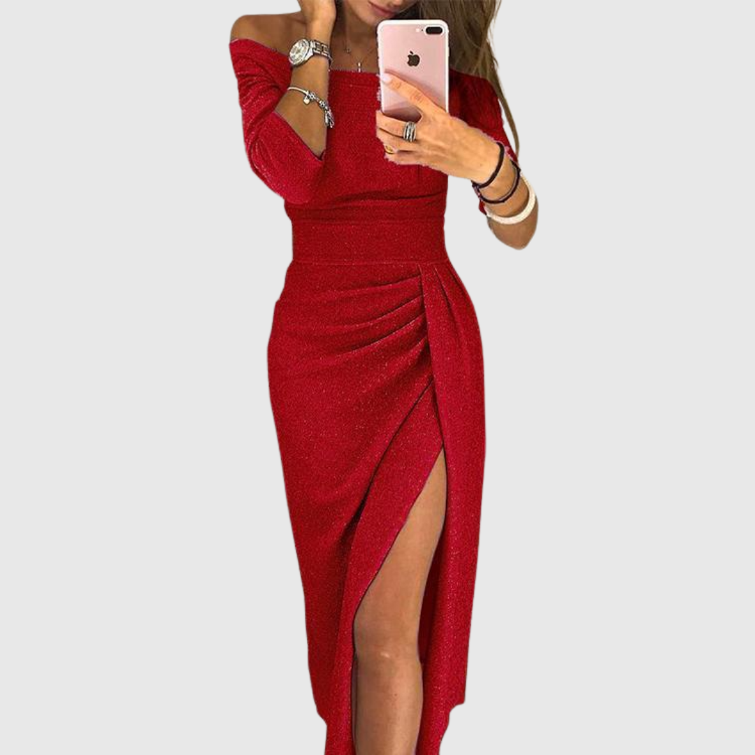 Isabeau | Robe maxi chic à col halter avec une coupe élégante et fluide