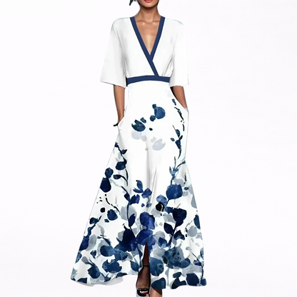 Valentina | Robe Maxi Élégante avec Décolleté Profond