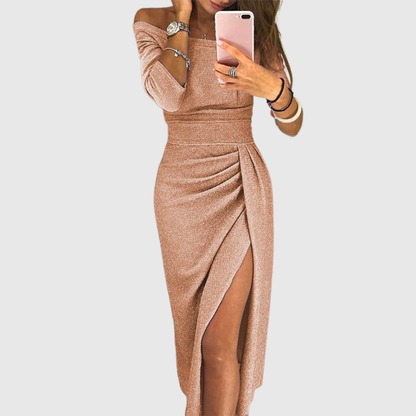 Isabeau | Robe maxi chic à col halter avec une coupe élégante et fluide