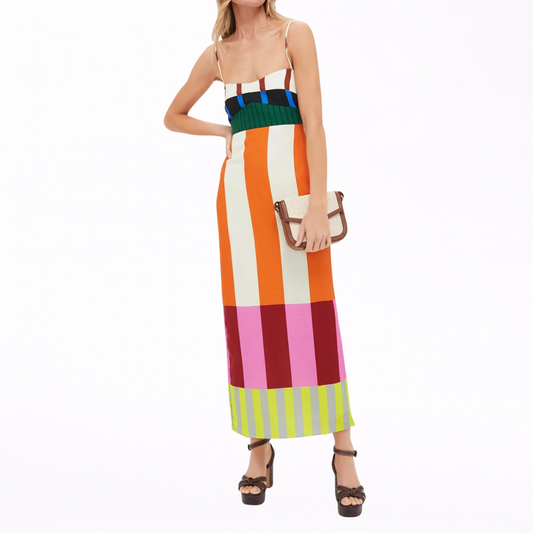 Paloma | Maxi Robe Colorée à Rayures