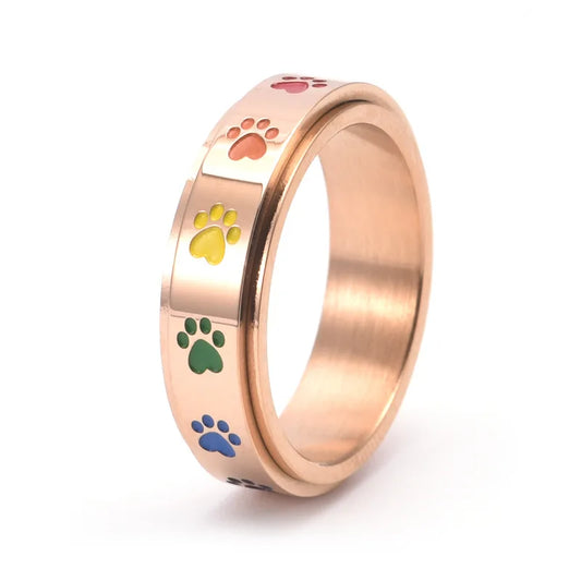 Bague de soulagement du stress en forme de pattes tournantes