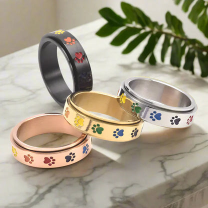 Bague de soulagement du stress en forme de pattes tournantes