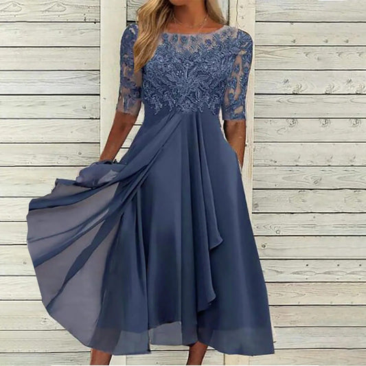 Mila – Chiffon jurk met kanten details