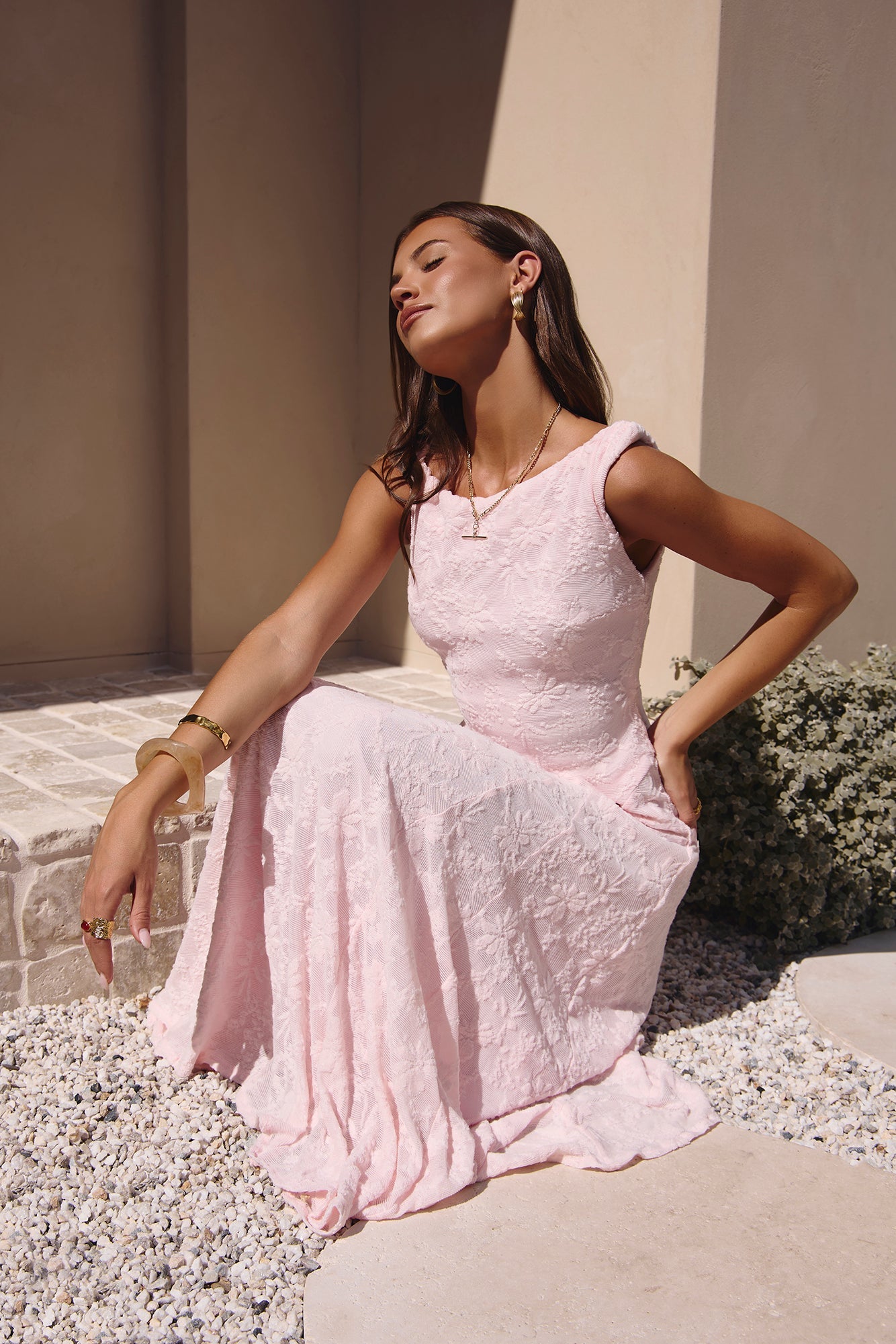 Robe Maxi Douceur Rose