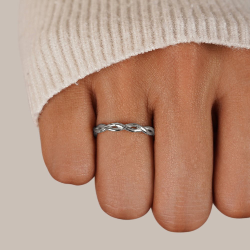 Bague rotative en argent 18K Infinity