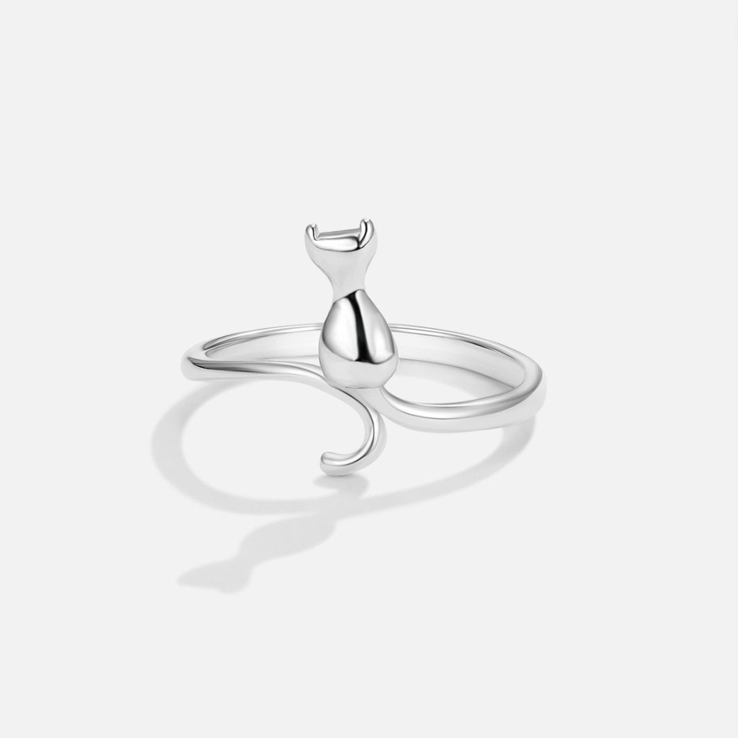Bague en Argent de Chat de Minuit