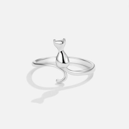 Bague en Argent de Chat de Minuit